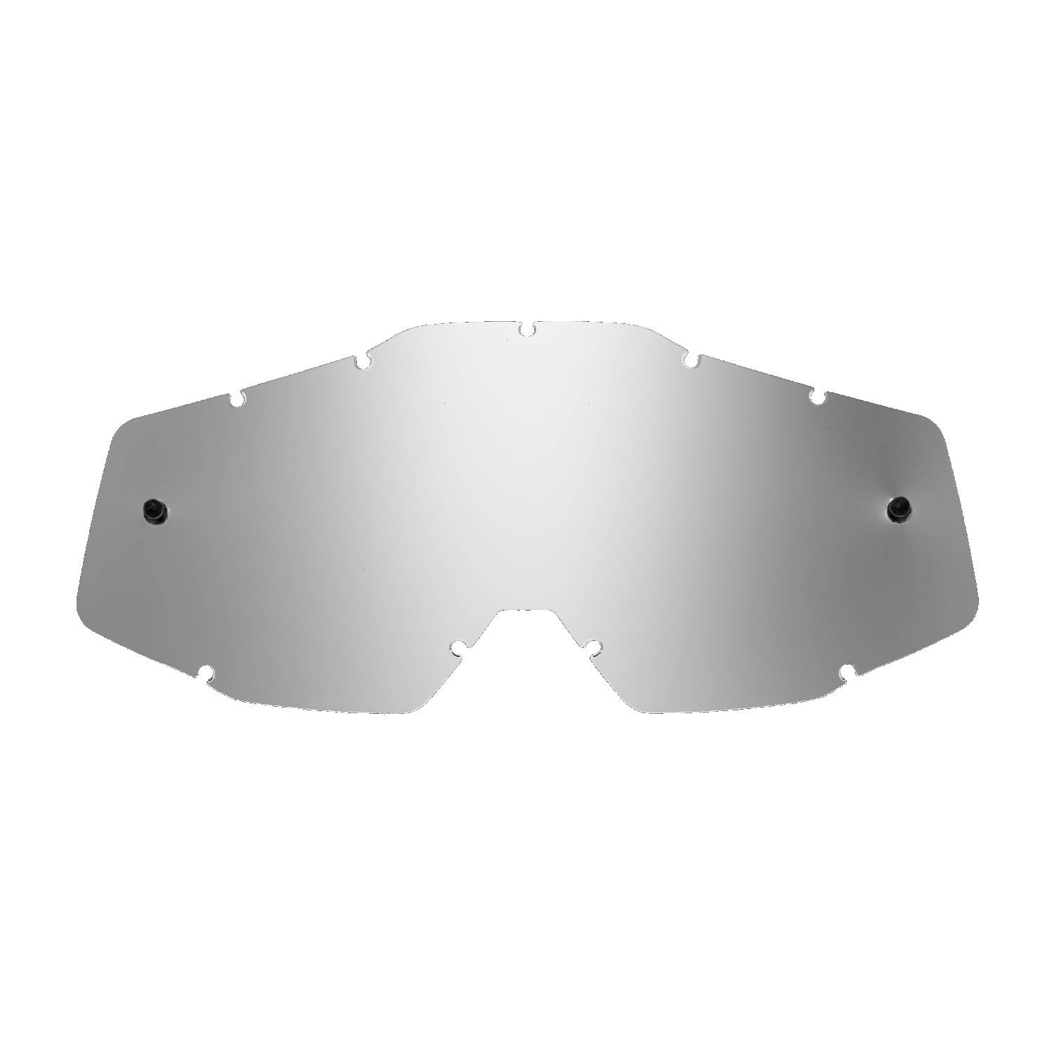 silver-toned mirrored replacement lenses for goggles compatible for 100% Racecraft / Strata / Accuri / Mercury goggle
