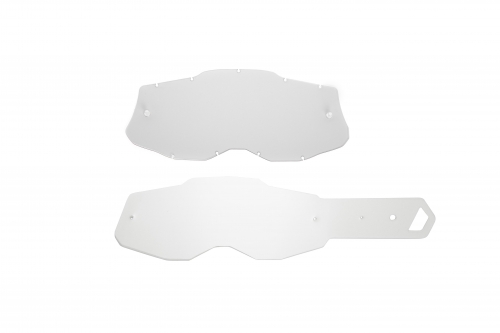 lente trasparente + 10 strappi  compatibile per maschera 100% RACECRAFT 2 / STRATA 2 / ACCURI 2 / MERCURY 2