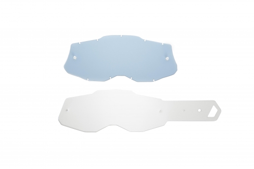 combo lenses with smoke lenses with 10 tear off compatible for 100% RACECRAFT 2 / STRATA 2 / ACCCURI 2 / MERCURY 2 goggle